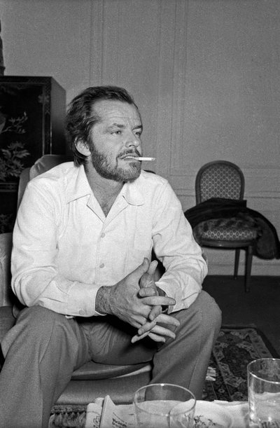 Jack Nicholson beantwortet die Fragen der Journalisten in seinem Hotel in Paris, 9. Dezember 1974 von Unbekannt Unbekannt